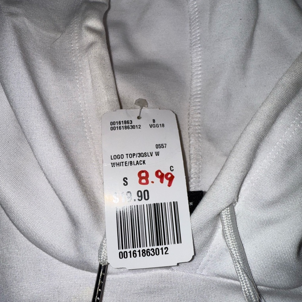 White and Black Logo Hoodie Dress